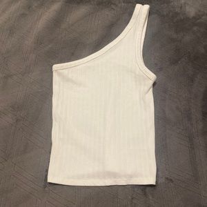 American eagle cream white top lined & one shoulder size XS